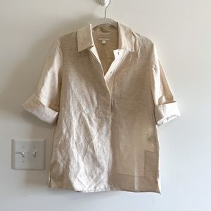 COS Linen-blend Popover Blouse
